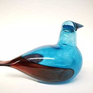 Oiva Toikka Indigo Bunting special bird Design Glass Art Iittala Finland (NEW)